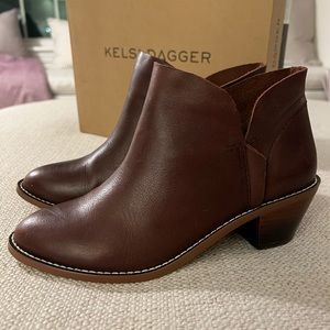 Pristine in Box, Kelsi Dagger Brooklyn Kettlery Leather Ankle Boot Oxblood Sz 7